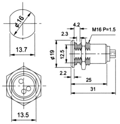 Διακόπτης Με Κλειδί OFF-ON Φ16.0 2P 60° S332 ULTIMAX - Image 2