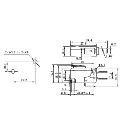 Τερματικός Διακόπτης Με Κοντό Λαμάκι OMR V-151-1C-25 - Image 3