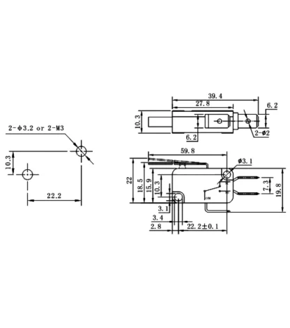 Τερματικός Διακόπτης Με Μακρύ Λαμάκι OMR V-153-1C-25 - Image 3