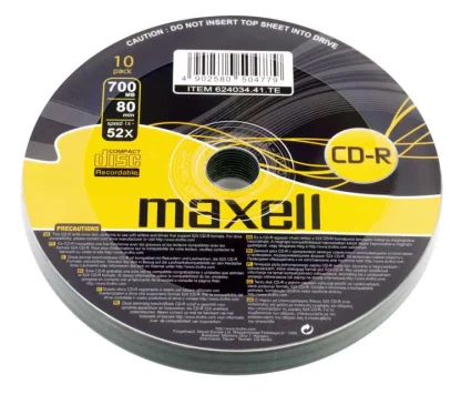 MAXELL CD-R, 700ΜΒ, 80min, 52x speed, spindle pack 10τμχ