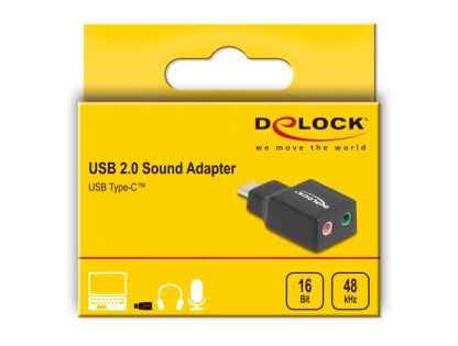 DELOCK εξωτερική κάρτα ήχου, 2x 3.5mm, USB-C σύνδεση, μαύρη - Image 3