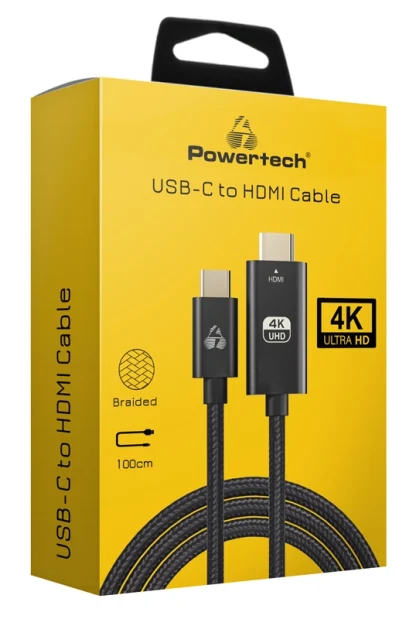 POWERTECH καλώδιο USB-C σε HDMI, 4K/60Hz, 10.2Gbit/s, 1m, μαύρο - Image 2