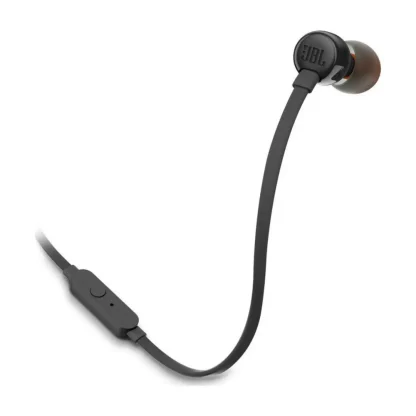 Hands Free JBL Tune 110 In-ear 3.5mm Pure Bass Sound 9mm με Μικρόφωνο και Πλακέ Καλώδιο JBLT110BK Μαύρο - Image 3