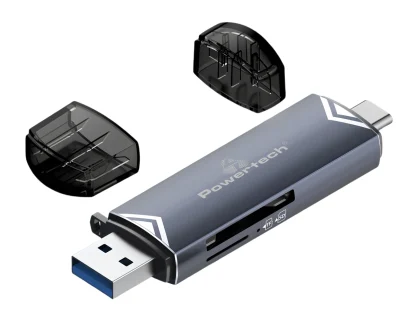 POWERTECH card reader PT-1343 για SD & micro SD, USB 3.2, 5Gbps, γκρι