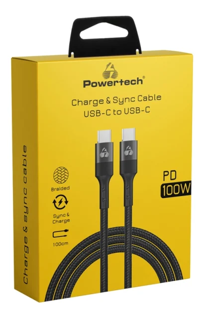 POWERTECH καλώδιο USB-C PTR-0132, PD 100W, copper, 1m, μαύρο - Image 2