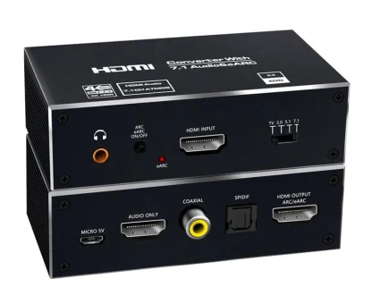 HDMI audio extractor, 7.1 Audio, 4K/60Hz, eARC, μαύρο