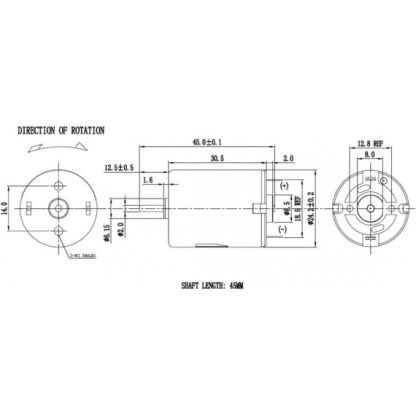 Hobby Μοτέρ για κατασκευές 12V DC 6900rpm - Image 2