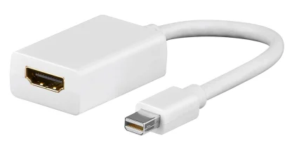 GOOBAY καλώδιο mini DisplayPort σε HDMI θηλυκό 51729, 0.15m, λευκό